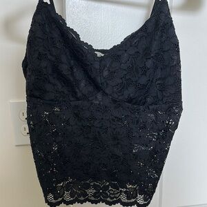 Black Lace Sleeveless Top